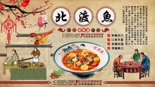 北渡鱼背景墙