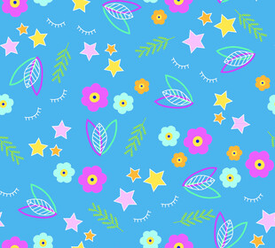 梦幻花卉星星图案背景