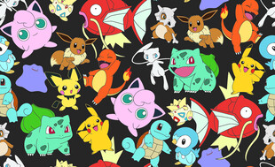 多彩宝可梦图案背景