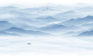 新中式山水墨画背景墙