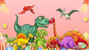 卡通恐龙背景墙