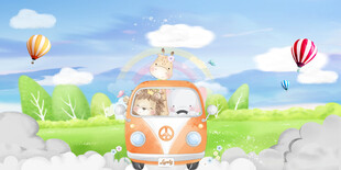 卡通儿童房背景墙