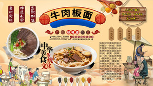 牛肉板面背景墙