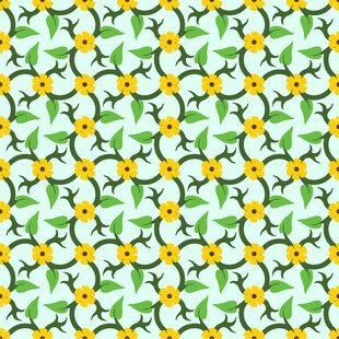 清新花卉无缝图案背景