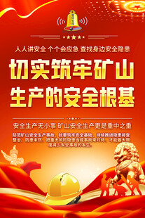 矿山安全标语海报