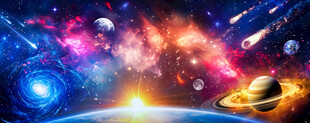 梦幻宇宙星空外太空星球银河背景