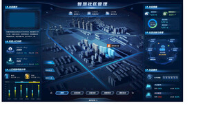 科技感城市数据可视化界面