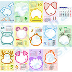 2011可爱卡通动物头像挂历分层模板（13张全）