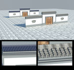 新中式景观围墙 琉璃瓦