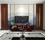 新中式山水电视背景墙