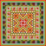 瑶族八角花菱格花织锦绣片纹样