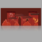 中式建筑主题背景