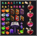 矢量手绘童话魔法器具