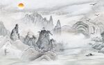 新中式山水背景墙
