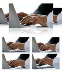 超清实拍特写商务人员敲打键盘视