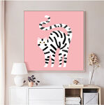 儿童房装饰画粉色卡通动物挂画