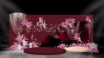 红色复古剧场风布幔婚礼效果图