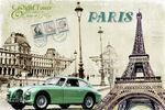 巴黎风情复古车与地标