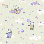 熊猫云端飞行童趣图案