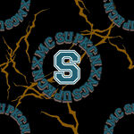 闪电环绕的字母S图案