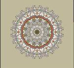 精美圆形曼陀罗花纹图案