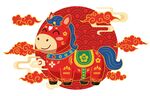 2026卡通马年国潮插画