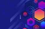 炫彩六边形几何背景图案