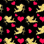 丘比特与爱心图案背景