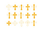 矢量金色十字架图案集合