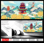 成都地标古建筑望江楼