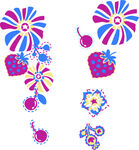 多彩花卉草莓图案设计