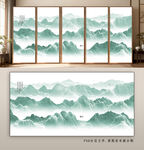 中式山水意境玻璃装饰画