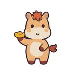 可爱持物小马卡通形象