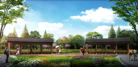 亭廊公园效果图