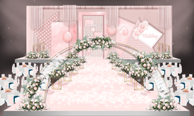 粉色婚礼舞台背景