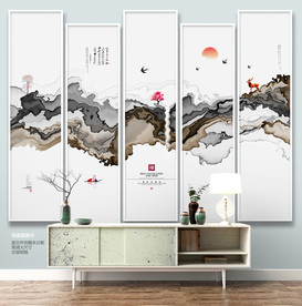 无框画 新中式水墨画 装饰画