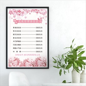 美容皮肤管理价目表