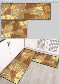 北欧几何抽象厨房地垫