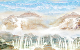 流水 山水新大理石 TIF分层