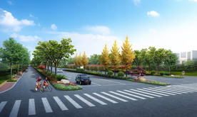 道路效果图景观效果图道路绿化图