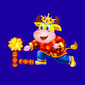 牛年门画牛年门贴卡通牛