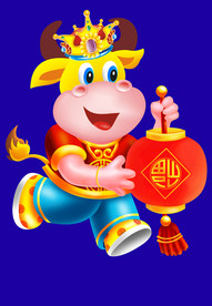 牛年门画牛年门贴卡通牛