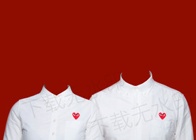 爱心白衬衫结婚证件照