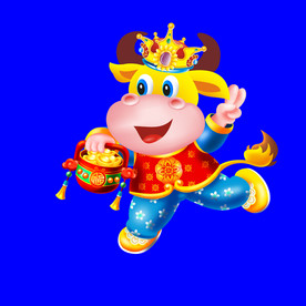 卡通牛牛年门画牛年门贴