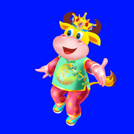 卡通牛牛年门画牛年门贴