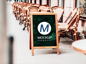 餐厅广告牌宣传样机