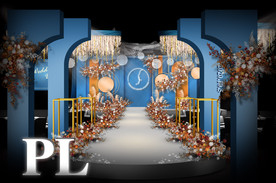 蓝色系婚礼仪式区