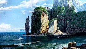 海洋海岸风景油画