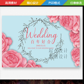 蒂芙尼蓝粉色玫瑰花婚礼背景