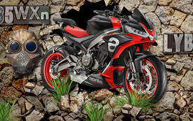 怀旧墙壁3D破墙摩托车背景墙